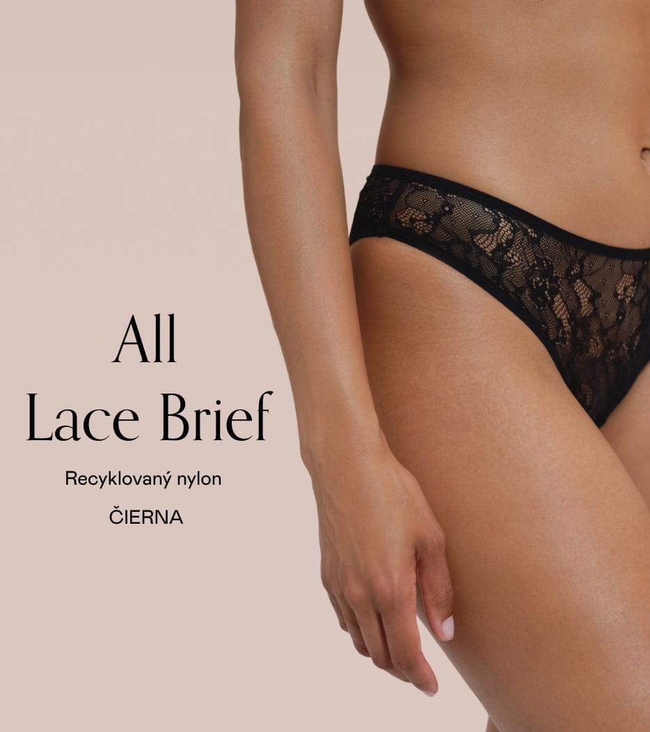 Balíček All Lace Brief Čierna&Ružová - 4 ks