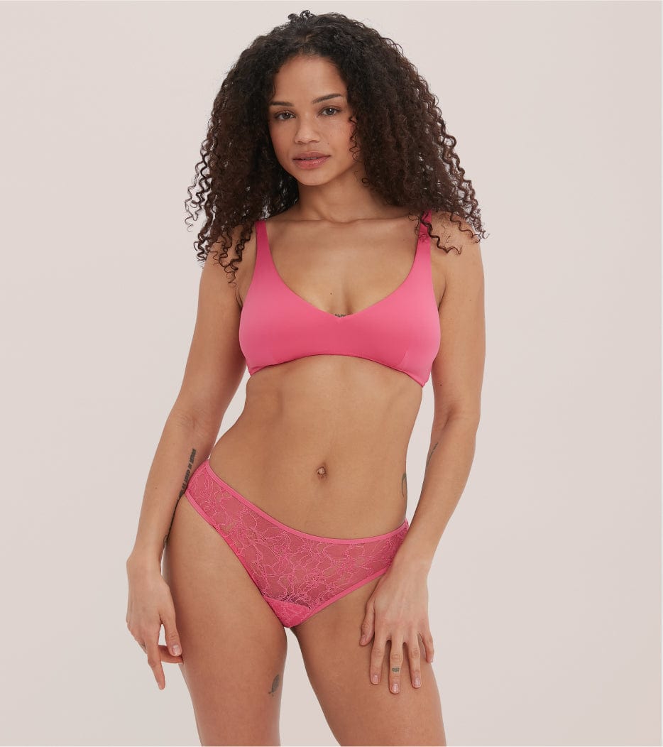 All Lace Brief - Recyklovaný nylon - Ružová