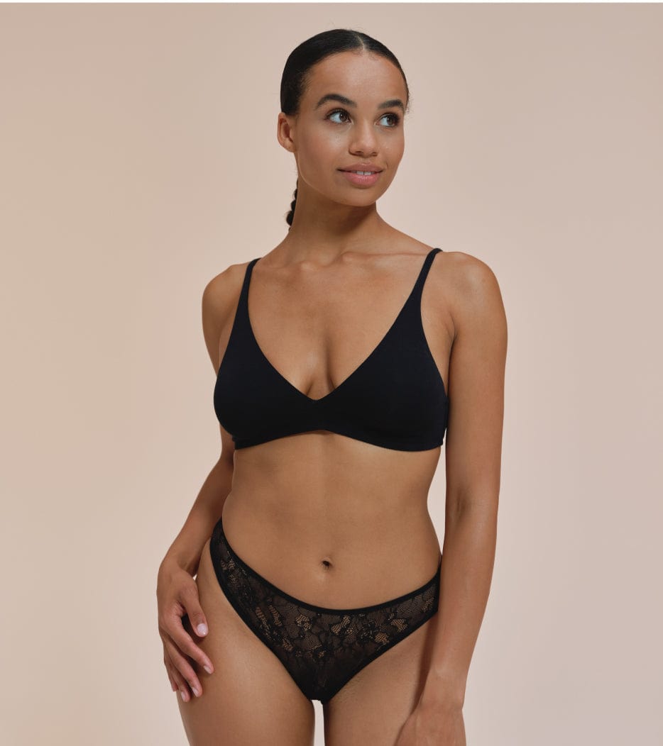 All Lace Brief - Recyklovaný nylon - Čierna