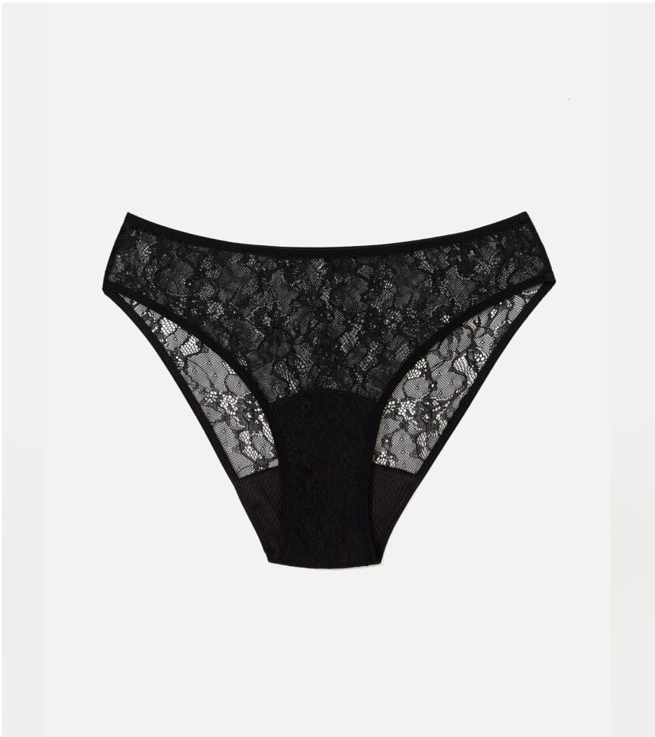 All Lace Brief - Recyklovaný nylon - Čierna