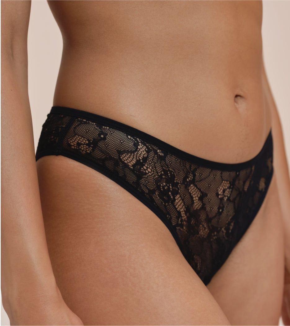 All Lace Brief - Recyklovaný nylon - Čierna