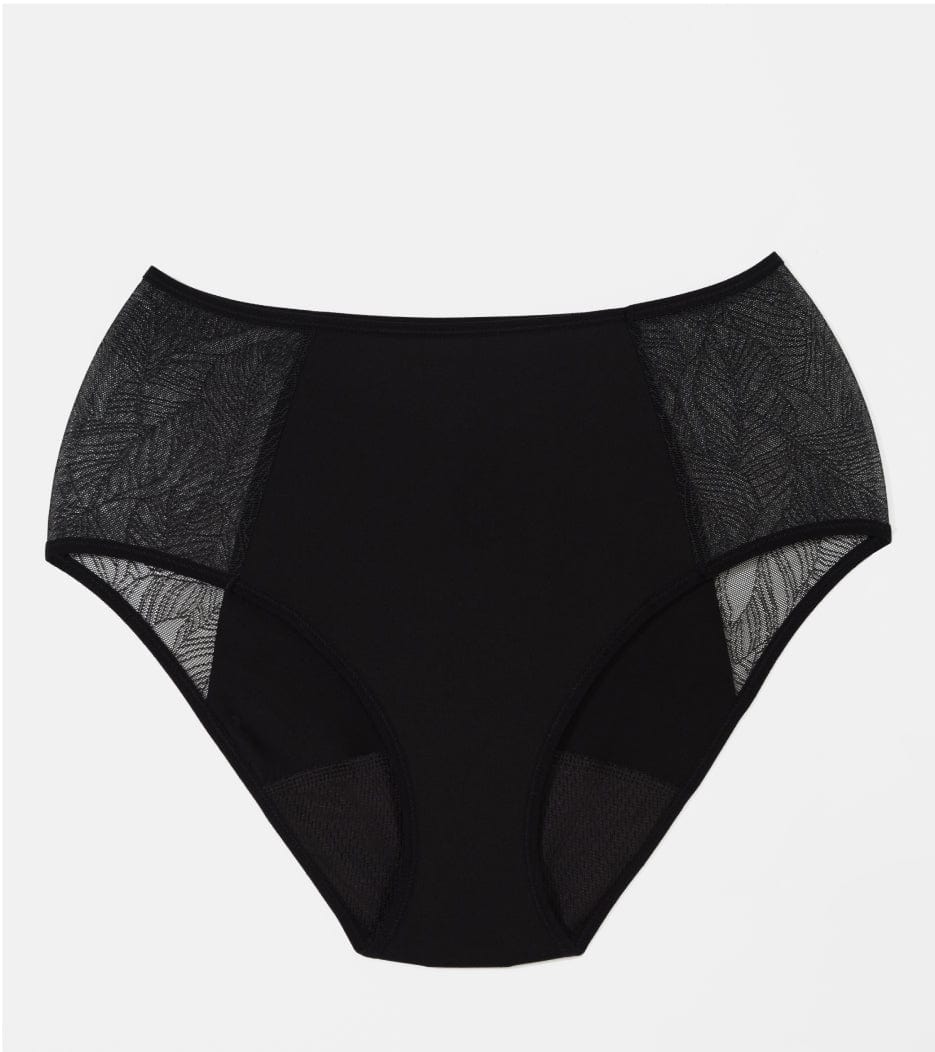 Čipka Vysoký pás - Recyklovaný nylon - Čierna